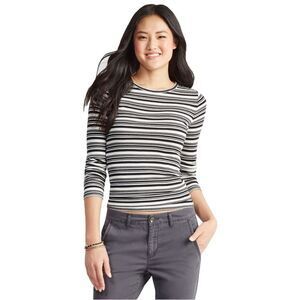 Aeropostale Womens Striped LS Pullover Sweater, Off-White, Juniors, S, DM